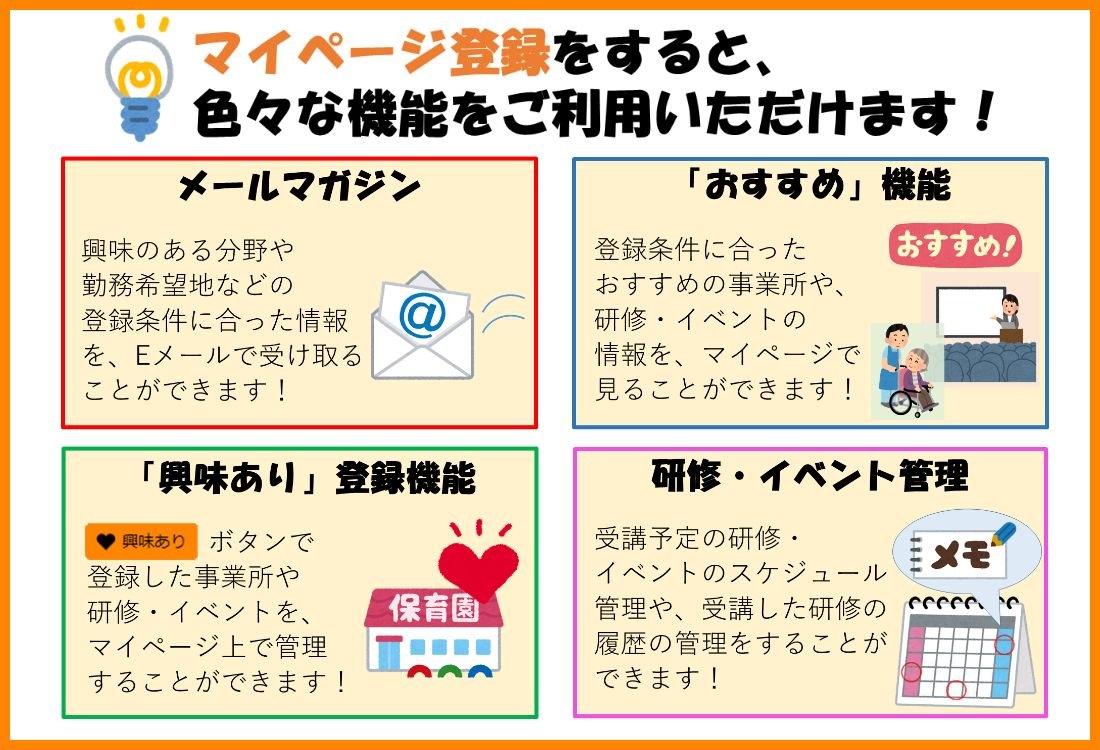 マイページ登録で出来る機能の図