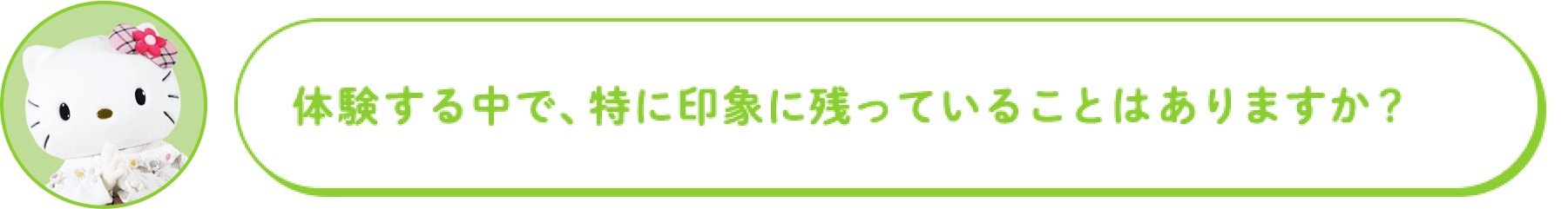 体験する中で、特に印象に残っていることはありますか?