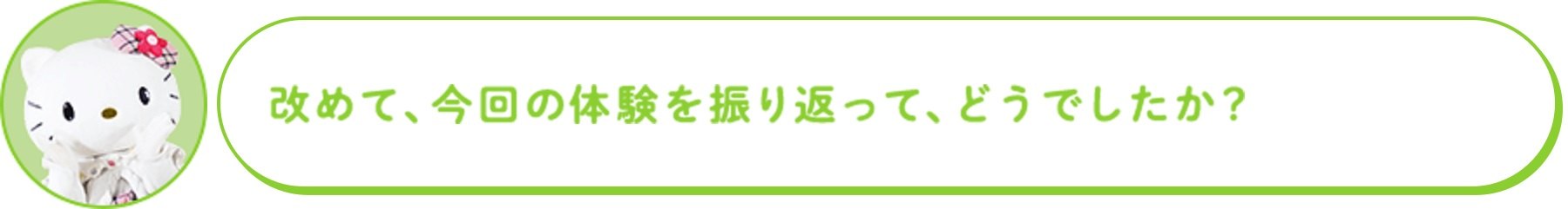 改めて、今回の体験を振り返って、どうでしたか?